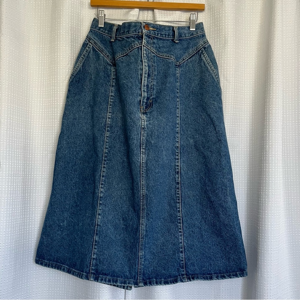Middy British Raj Vintage Western Style Blue Denim Skirt